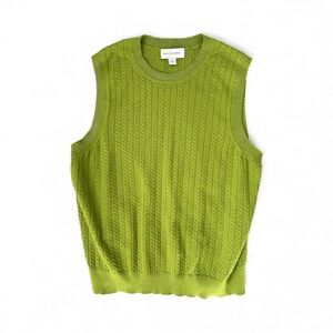 Green Sleeveless Knit Sweater Top
